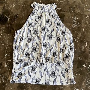 WHBM Wedgewood blue halter top